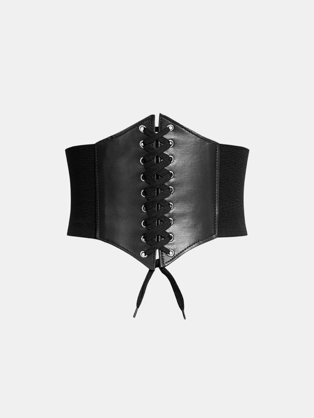 Commense Lace-Up Faux Leather Corset Belt